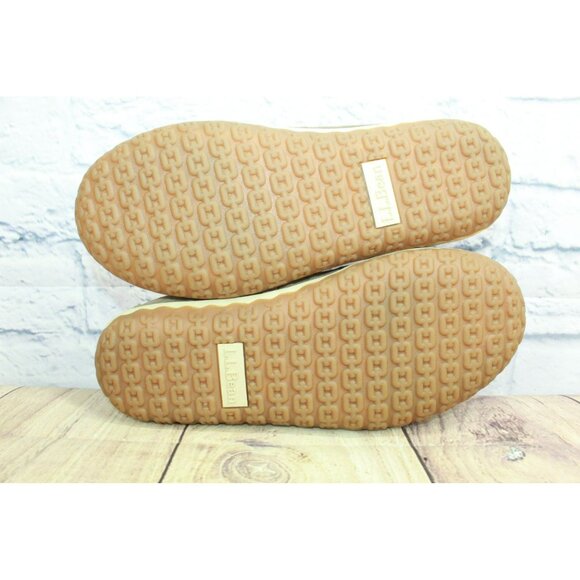 LL Bean Cement Suede Slip-On Mountain Moccasin Fleece Lined Slippers Size 8 M - Picture 10 of 10